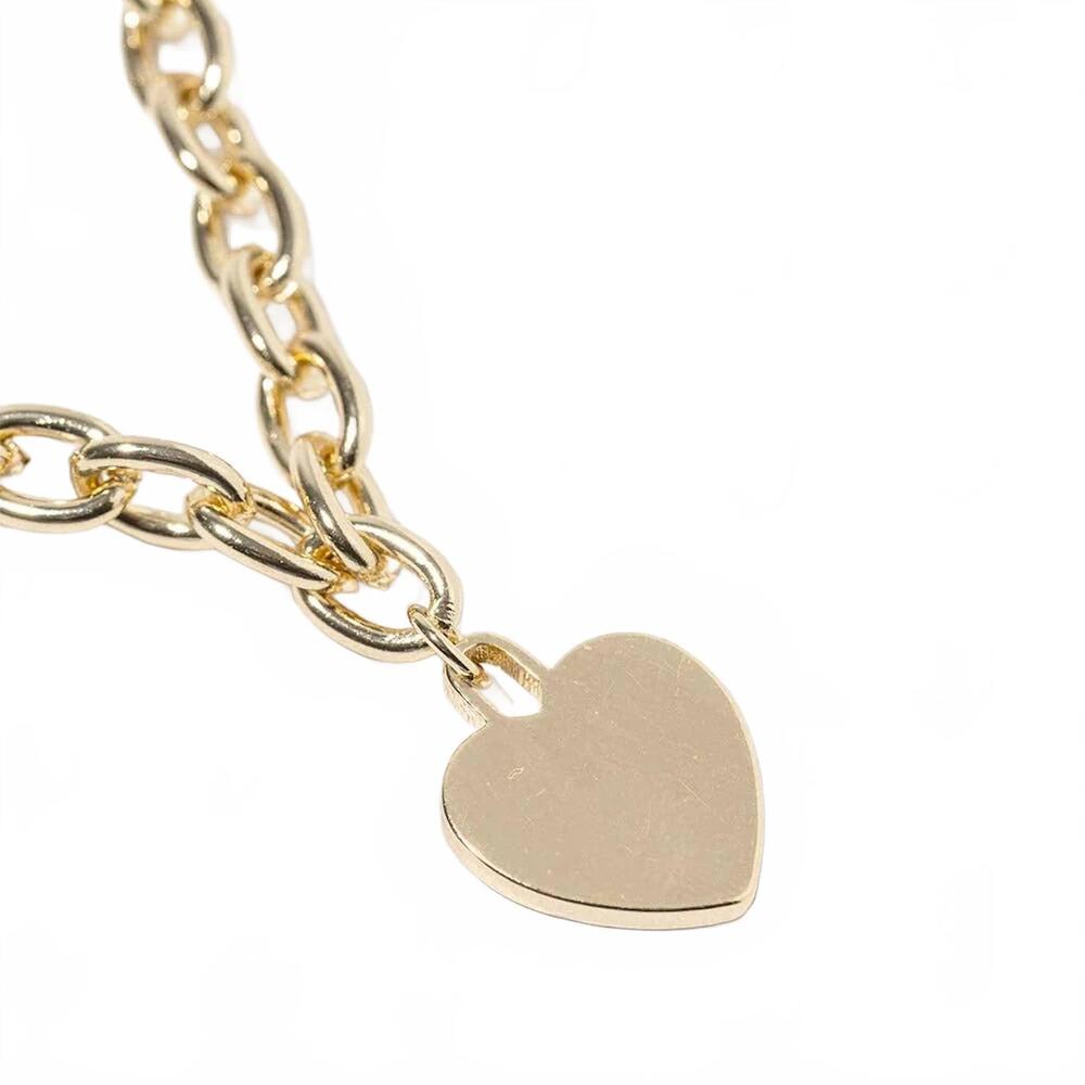 NEW SENSIBLING CORP women's dipped chunky chain heart pendant necklace in gold